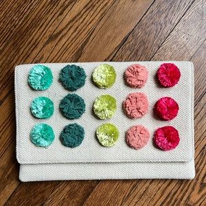 STELLA & DOT POM POM MULTICOLOR CLUTCH NWOT